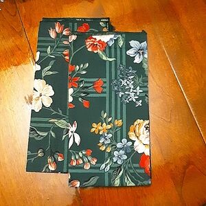 Set of Two Woven floral fabric napkins